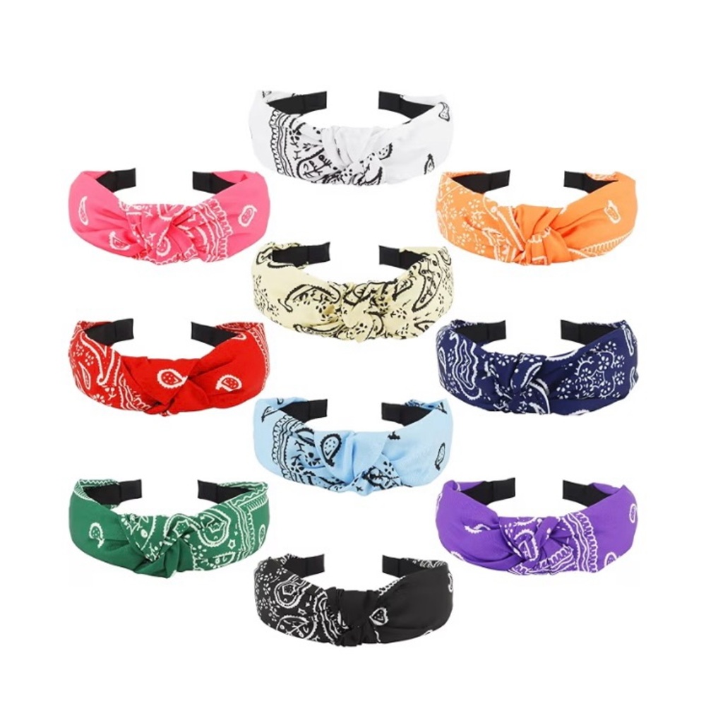 Bandana Top Knot Headbands -Set of 10 Hand Crafted Comfy. BRAND NEW! SUPER SOFT!